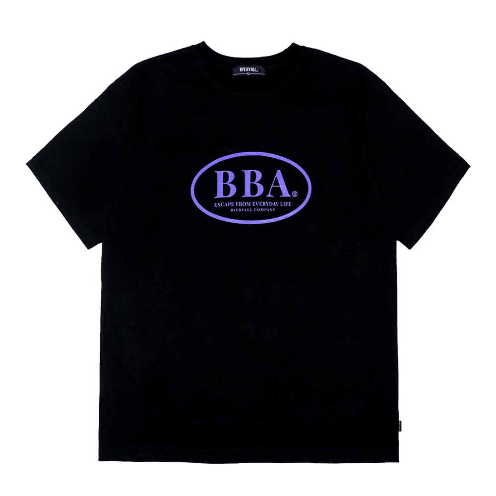 [바이바이올] BBA 원형 로고 프린팅 반팔 티셔츠 - 블랙
