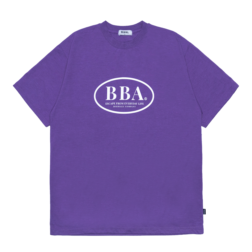 [바이바이올] BBA 원형 로고 프린팅 반팔 티셔츠 - 퍼플