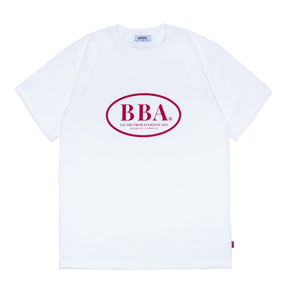 [바이바이올] BBA 원형 로고 프린팅 반팔 티셔츠 - 화이트