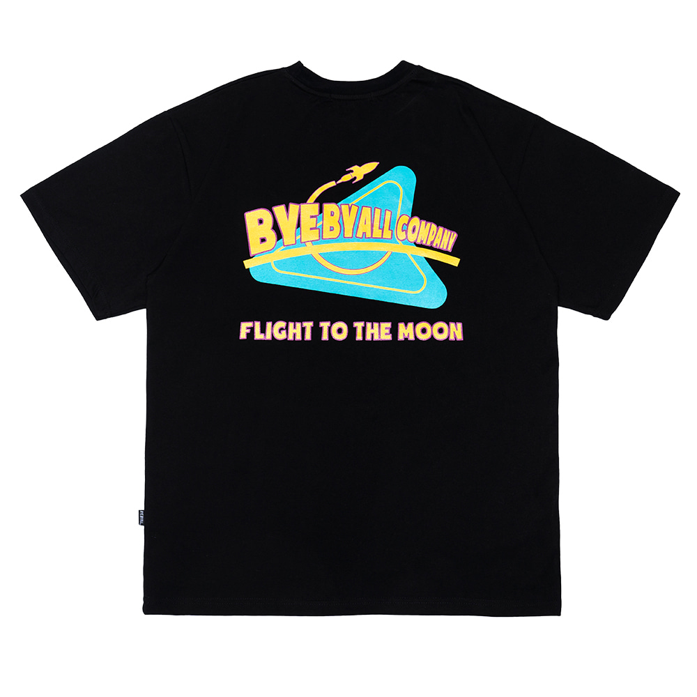 [바이바이올] 우주선 프린팅  반팔 티셔츠 - 블랙