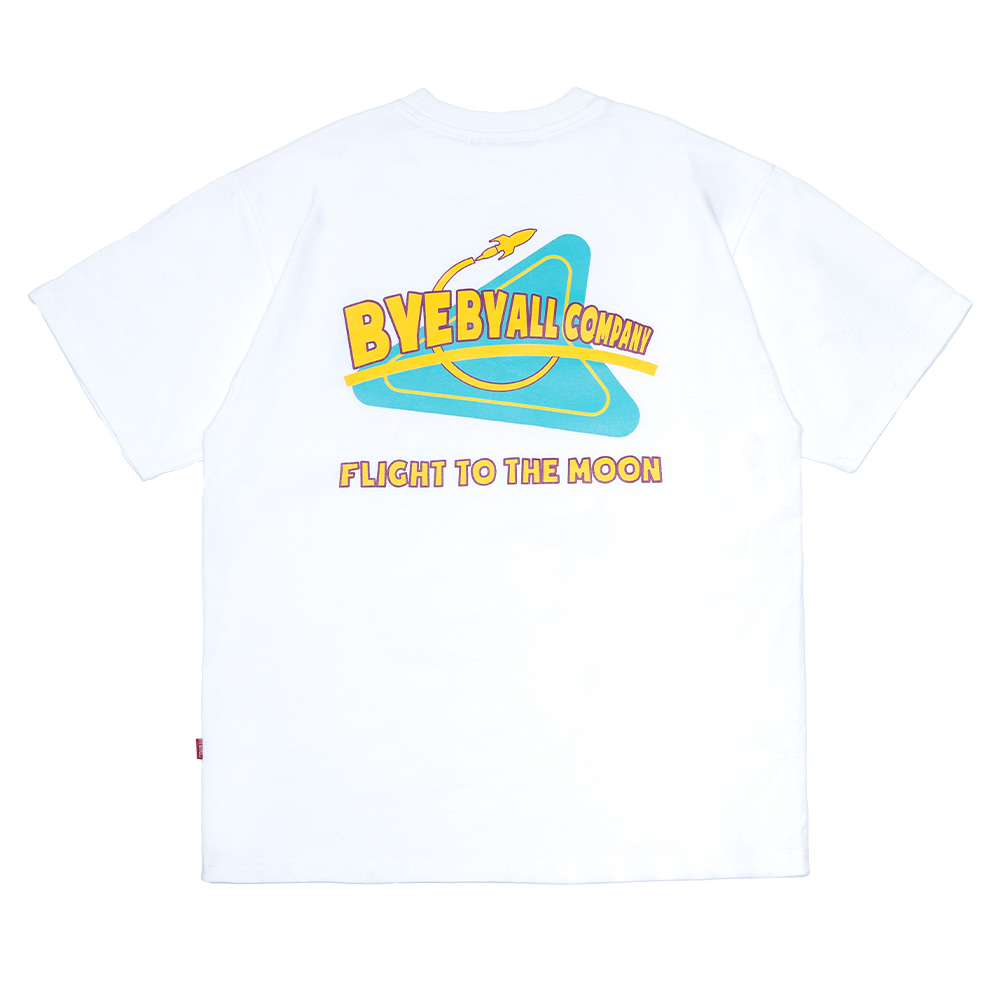 [바이바이올] 우주선 프린팅  반팔 티셔츠 - 화이트