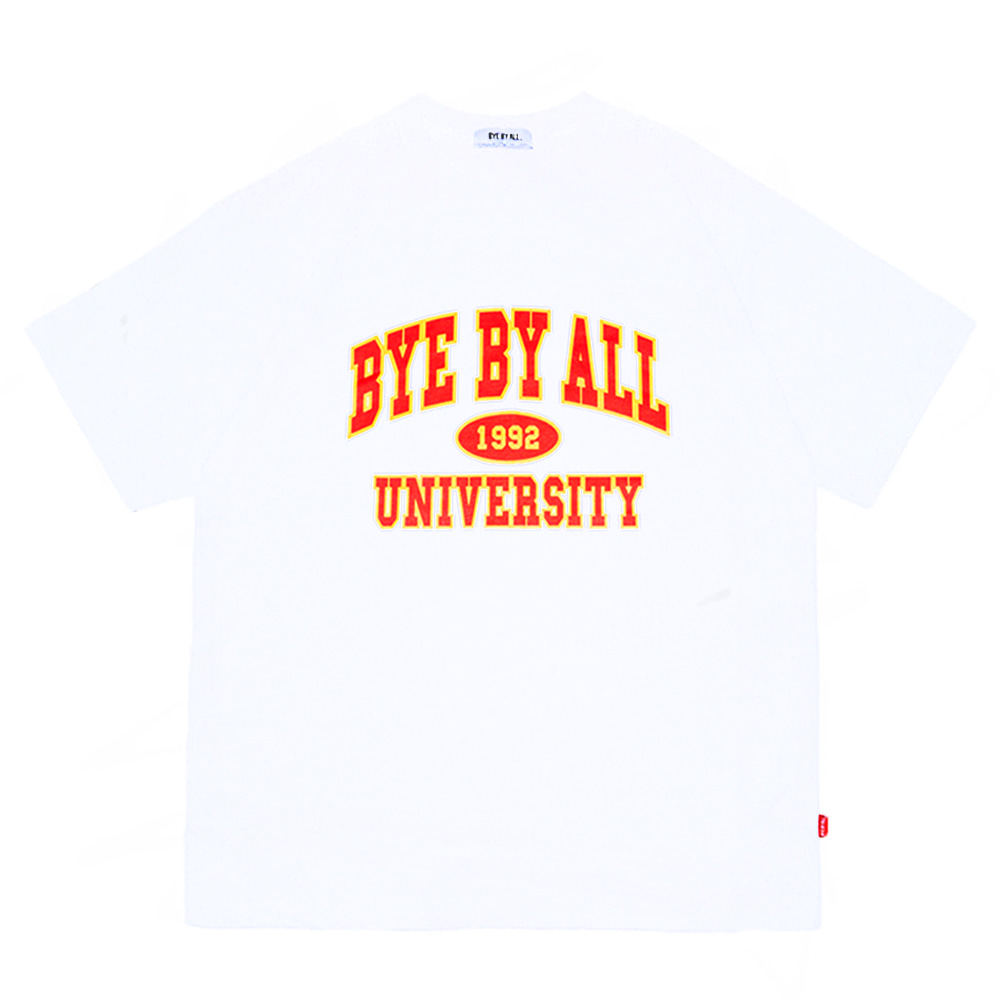 [바이바이올] BYEBYALL UNIV 반팔 티셔츠 - 화이트